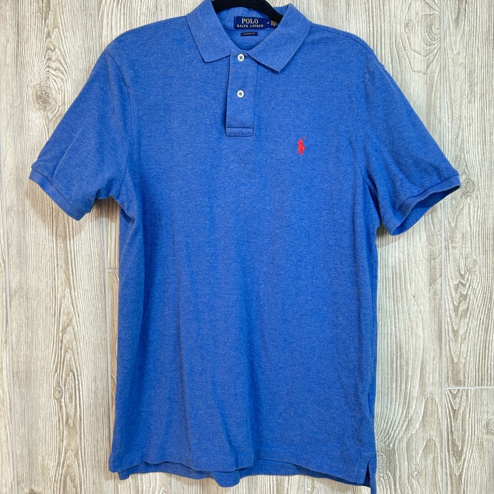 Ralph Lauren Blue Polo Shirt Classic Design Size Medium